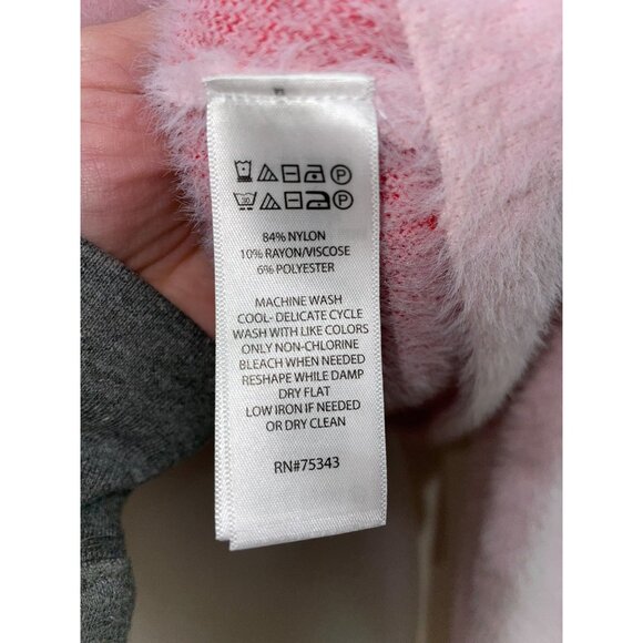 Rachel Zoe Pink Pullover Sweater With Red Hearts Print Mock Neck Womens Medium S - Picture 5 of 8